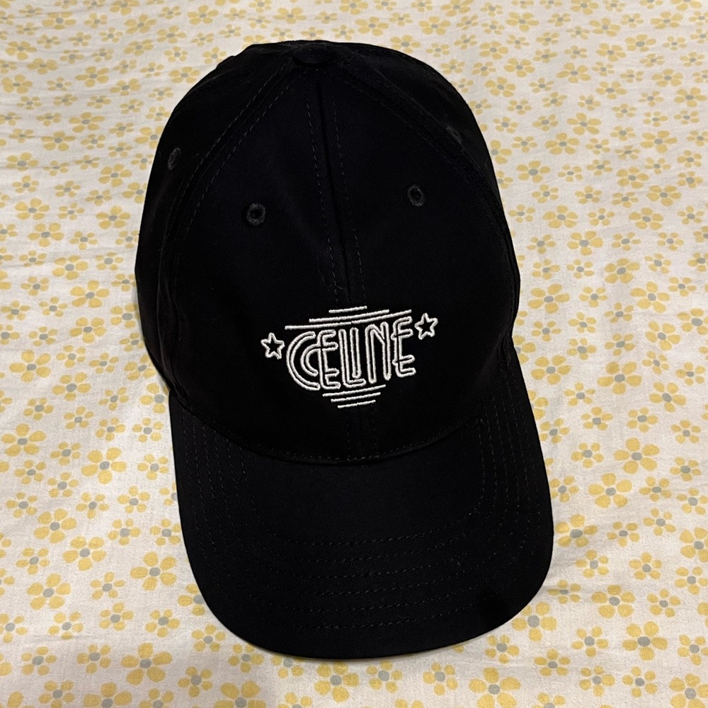 NWOT Celine Wiltern Limited Edition Black Cap with White Logo
